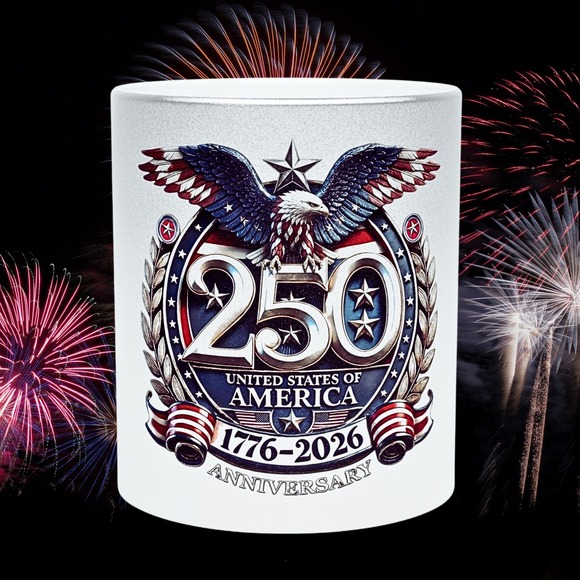 The Unbranded Brand Other - 250th Semiquincentennial Anniversary USofA 1776 - 2026 Metallic Silver Mug 11oz
